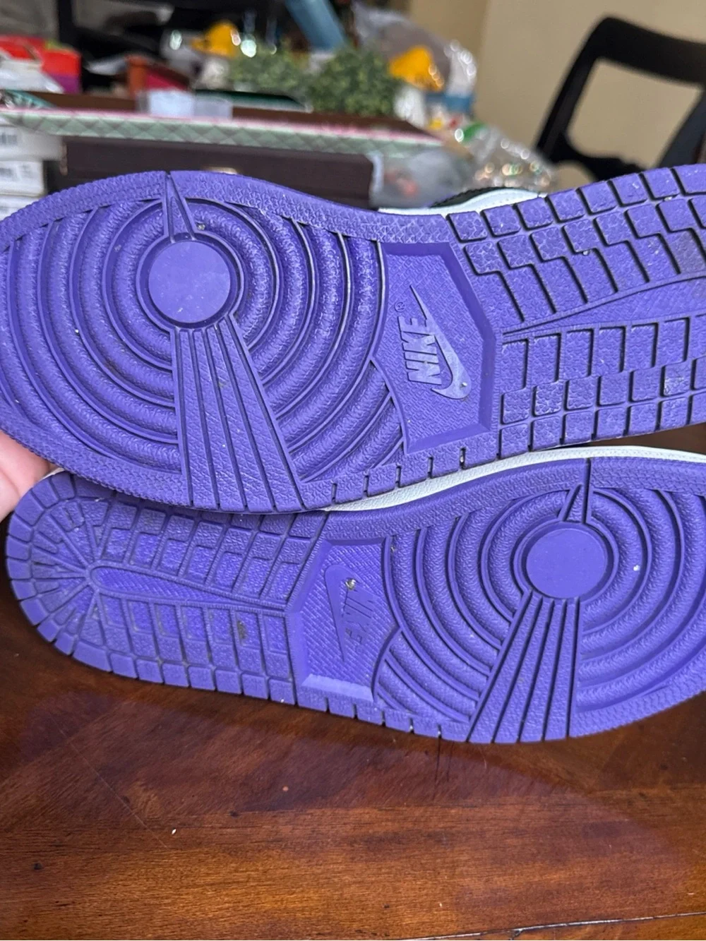 Jordan’s Retro Purple & Black Leather #553558-501 size 8